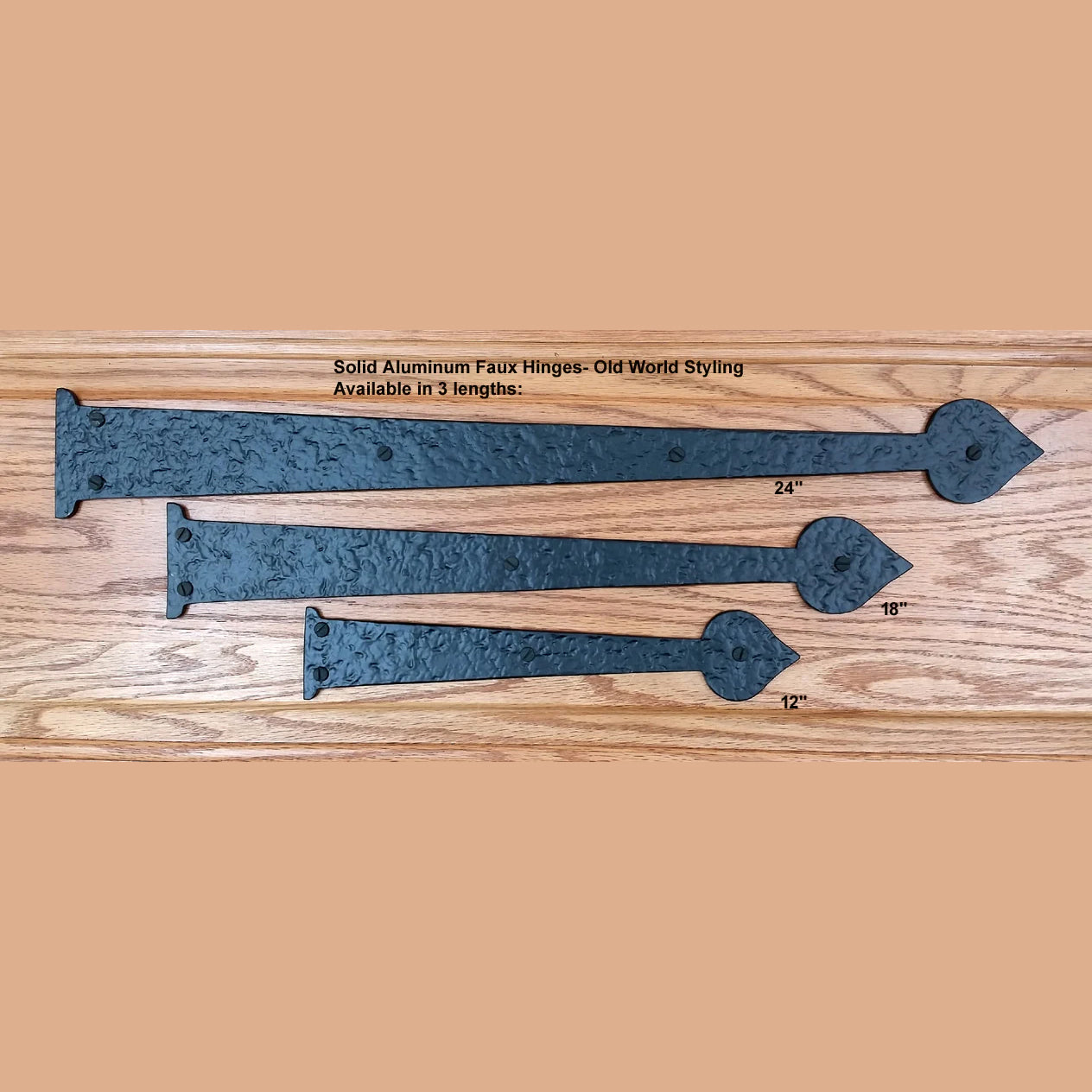 Premium Spade Decorative Hinges- 3 sizes-Solid Aluminum - Wild West Hardware