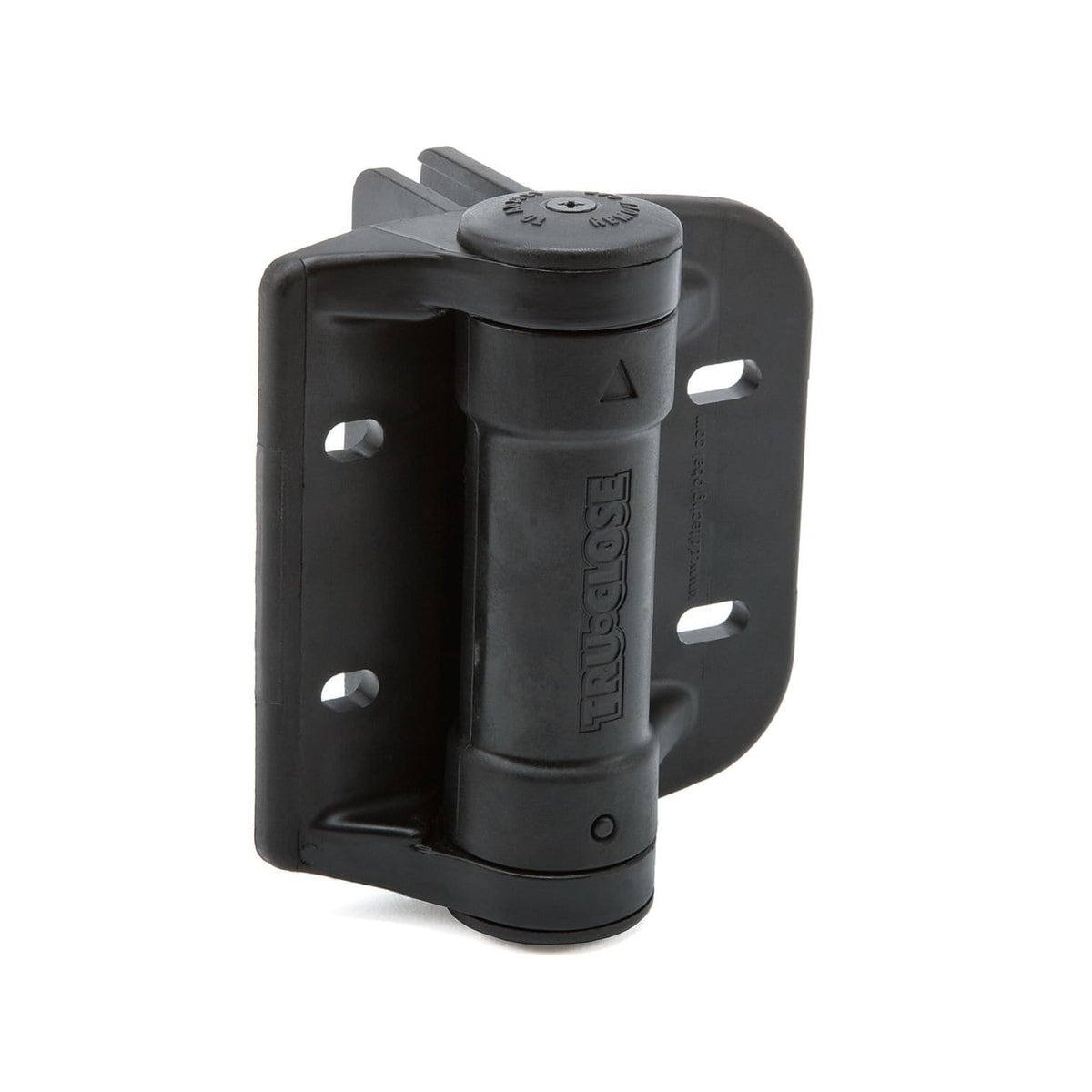 Round Post - Self-Closing Gate Hinges - Gate Gap (5/8&quot; - 1 3/8&quot;) - Black Finish - For Chain Link Fences - 2 Pack
