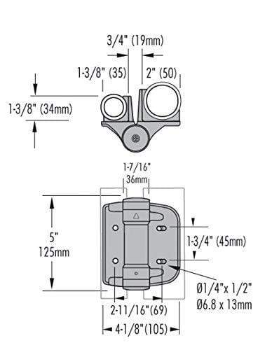 Round Post - Self-Closing Gate Hinges - Gate Gap (5/8" - 1 3/8") - Black Finish - For Chain Link Fences - 2 Pack