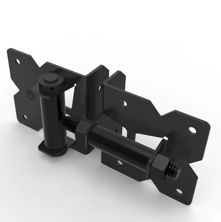 Stainless Steel Gate Hinges - For Wood or Vinyl Gates - Self-Closing up to 44 lbs. - Narrow to Narrow Side Legs - Ideal Gate Gap 1/2" Inch - Multiple Finishes Available - Sold in Pairs