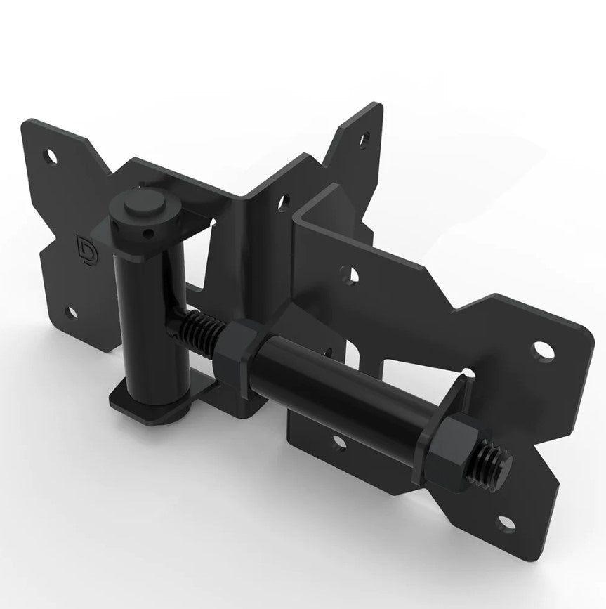 Stainless Steel Gate Hinges - For Wood or Vinyl Gates - Self-Closing up to 66 lbs. - Standard to Narrow Side Legs - Ideal Gate Gap 1/2" Inch - Multiple Finishes Available - Sold in Pairs
