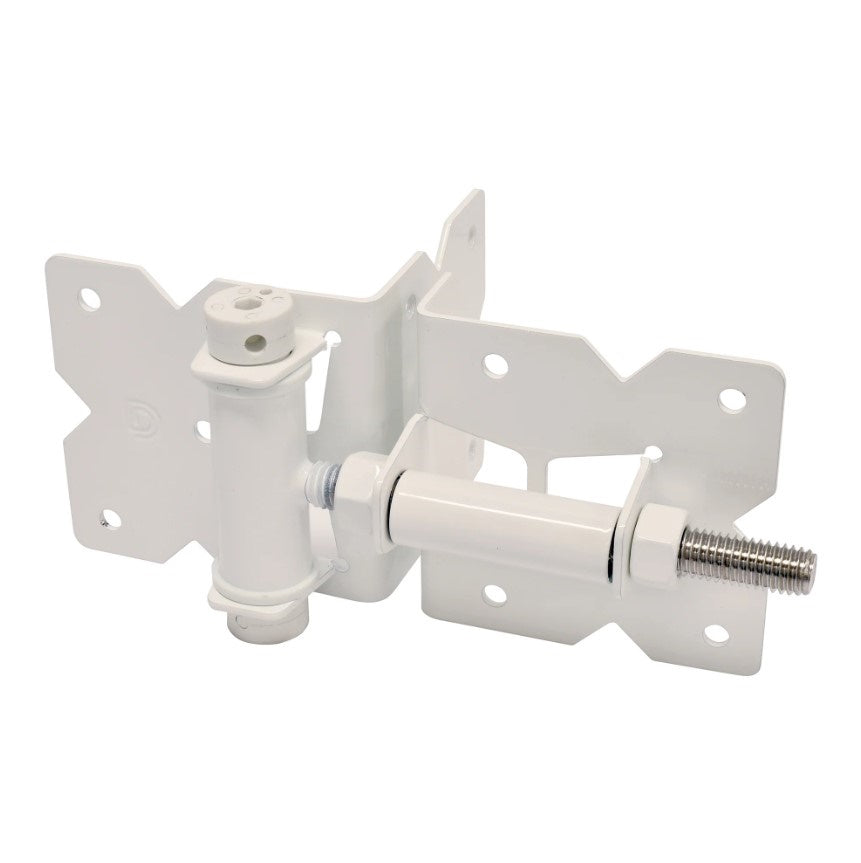 Stainless Steel Gate Hinges - For Wood or Vinyl Gates - Self-Closing up to 66 lbs. - Standard to Narrow Side Legs - Ideal Gate Gap 1/2" Inch - Multiple Finishes Available - Sold in Pairs