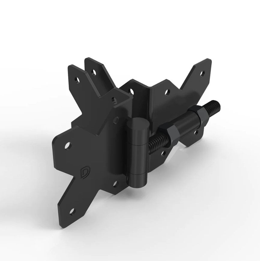 Stainless Steel Pivot Hinges for Gates - For Wood or Vinyl Gates - Standard to Standard Side Legs - Minimum Post Size 3&quot; Inch - Ideal Gate Gap 1/2&quot; Inch - Marine Grade Black Powder Coat Finish - Sold in Pairs