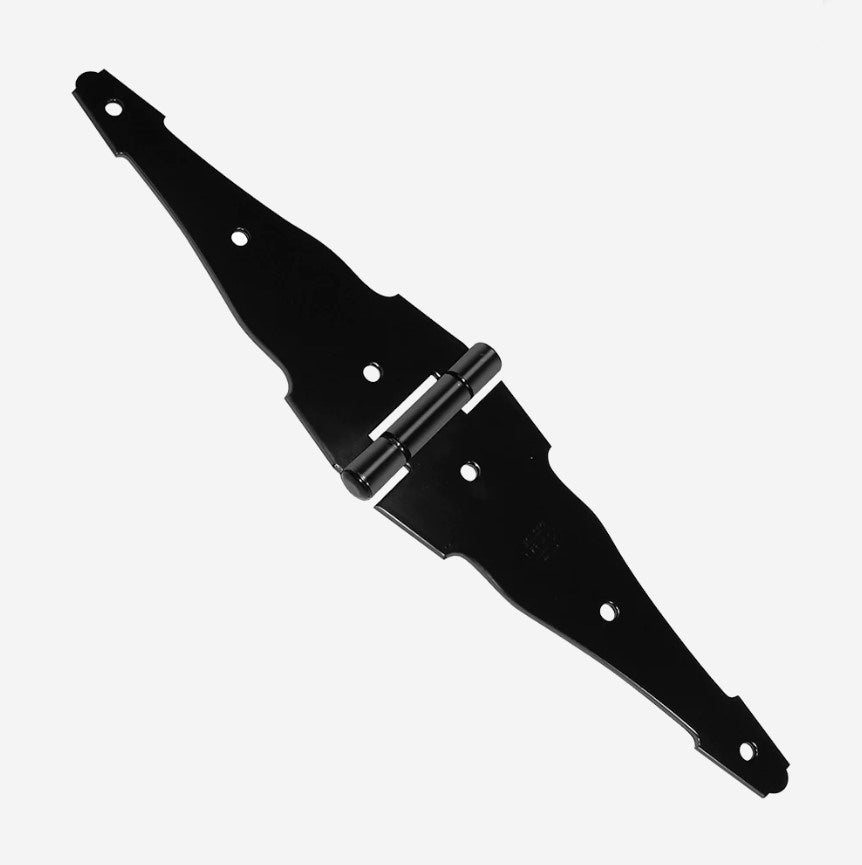 Strap Hinge - For Wood Gates - 8" Inch - Black Powder Coat Finish - Sold Individually