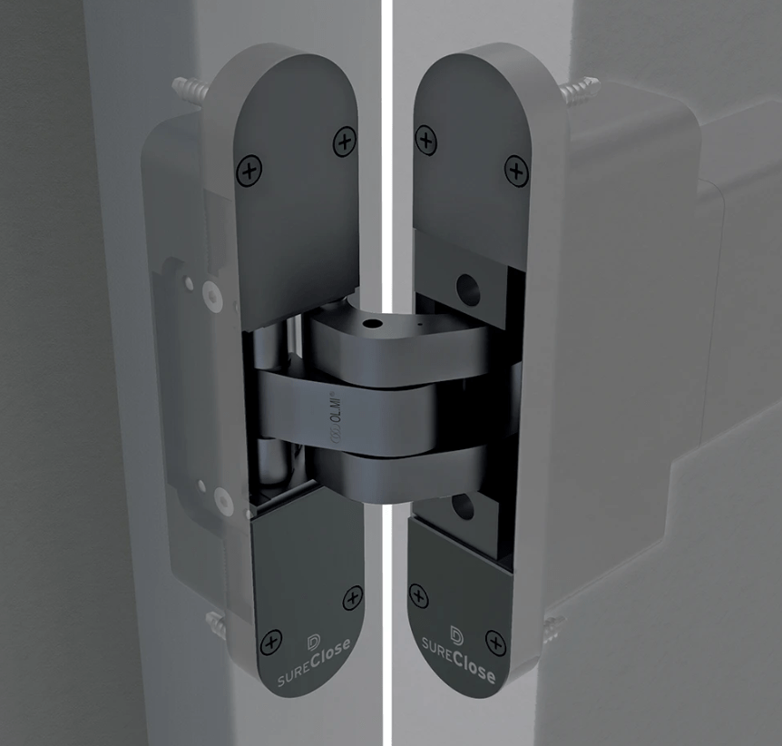 Sureclose Concealfit Self-Closing Adjustable Gate Kit - Up To 220 lb - Gate Gap (5/64" – 1/4”) - Black Finish - Great For Pool Gates