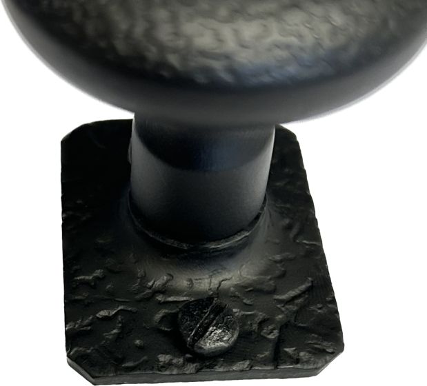 Textured Dummy Knob - Rectangular Rose - Iron - Matte Black Finish - Sold Individually