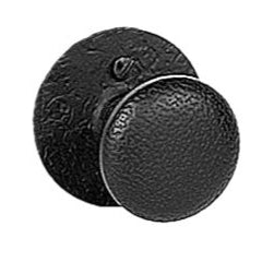 Textured Dummy Knob - Round Rose - Iron - Matte Black Finish - Sold Individually