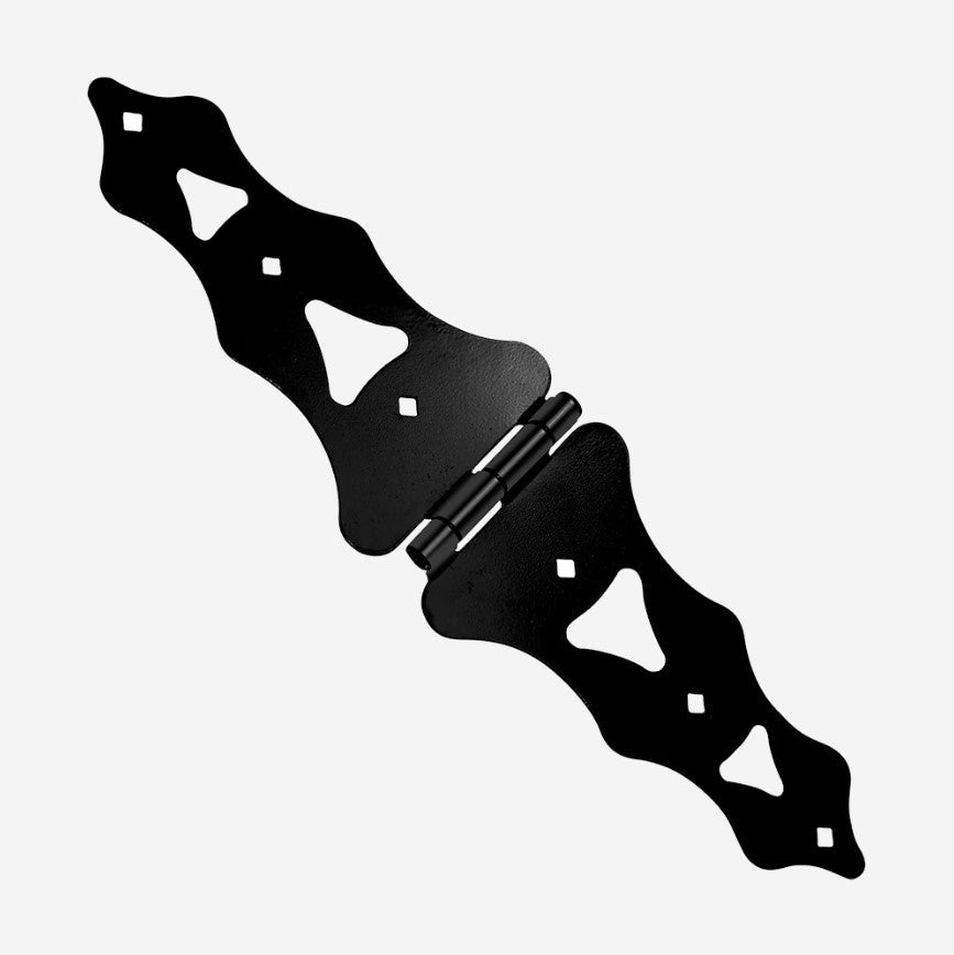 Traditional Heavy Duty Strap Hinge - For Wood Gates - 8" Inch or 10" Inch Available - Black Powder Coat Finish - Sold Individually