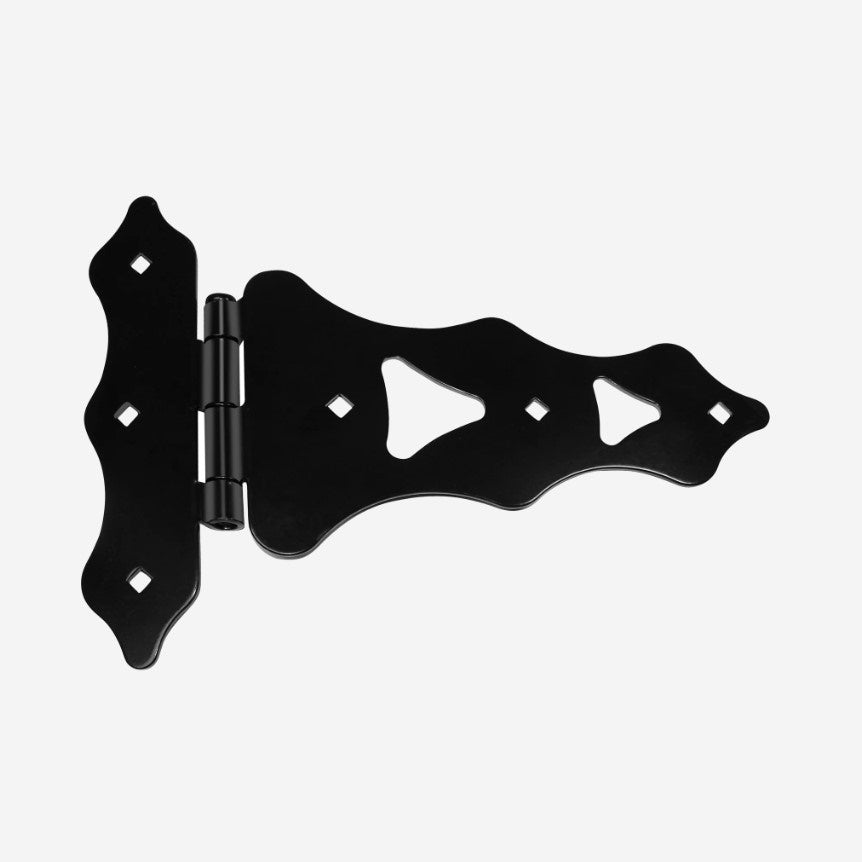 Traditional Heavy Duty Tee Hinges - For Wood Gates - 8&quot; Inch - Black Powder Coat Finish - Sold in Pairs