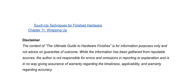 Ultimate Guide to Hardware Finishes - eBook