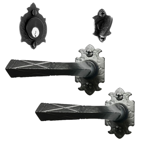 Warwick Mortise Lock Entrance Set - Double Lever - Iron - Matte Black Finish - Multiple Options Available - Sold as Set