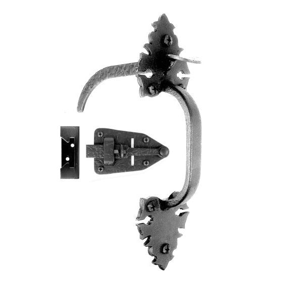 Warwick Combination Rim Thumb Latch Set - Matte Black Finish - Sold as Set