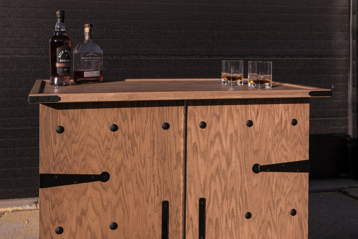 Portable Saloon - Whisky Bar - Solid Oak - Made in the USA