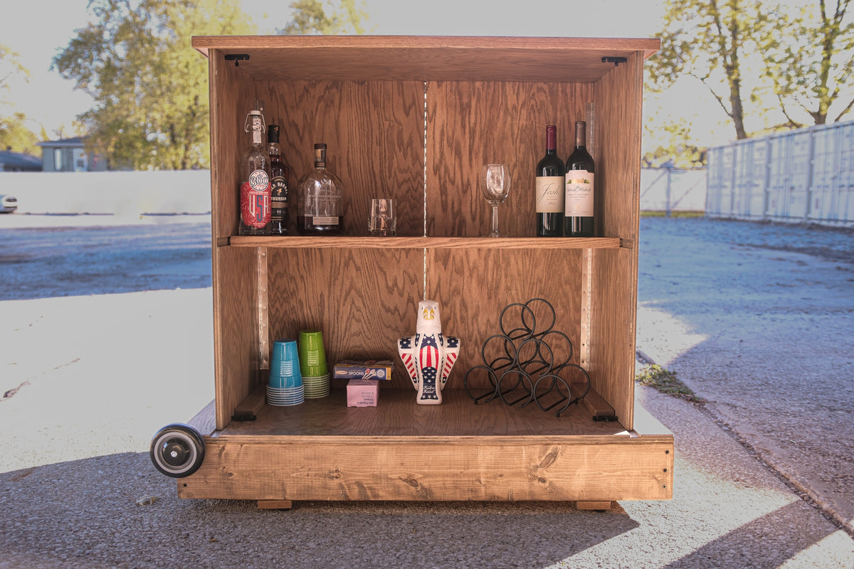 Portable Saloon - Whisky Bar - Solid Oak - Made in the USA