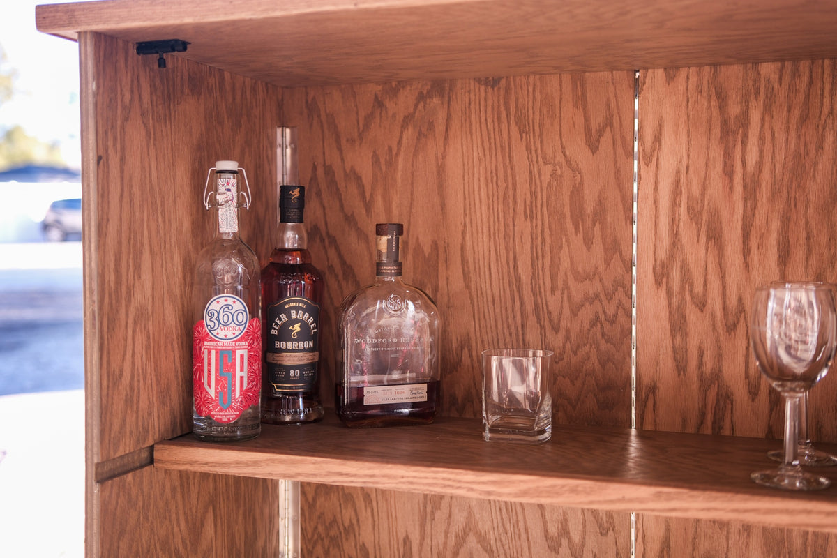 Portable Saloon - Whisky Bar - Solid Oak - Made in the USA