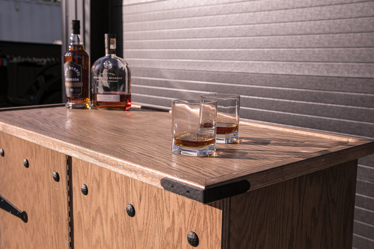 Portable Saloon - Whisky Bar - Solid Oak - Made in the USA