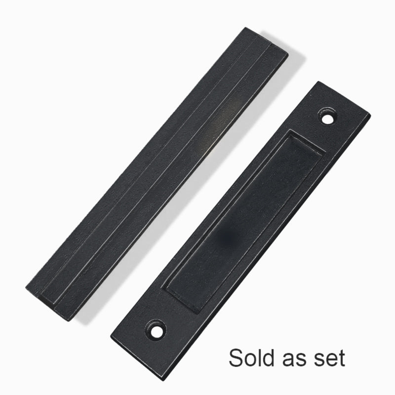 Modern Contemporary Door Pull Handle with Accent Strip and Finger Pull Set - For Sliding Barn Door