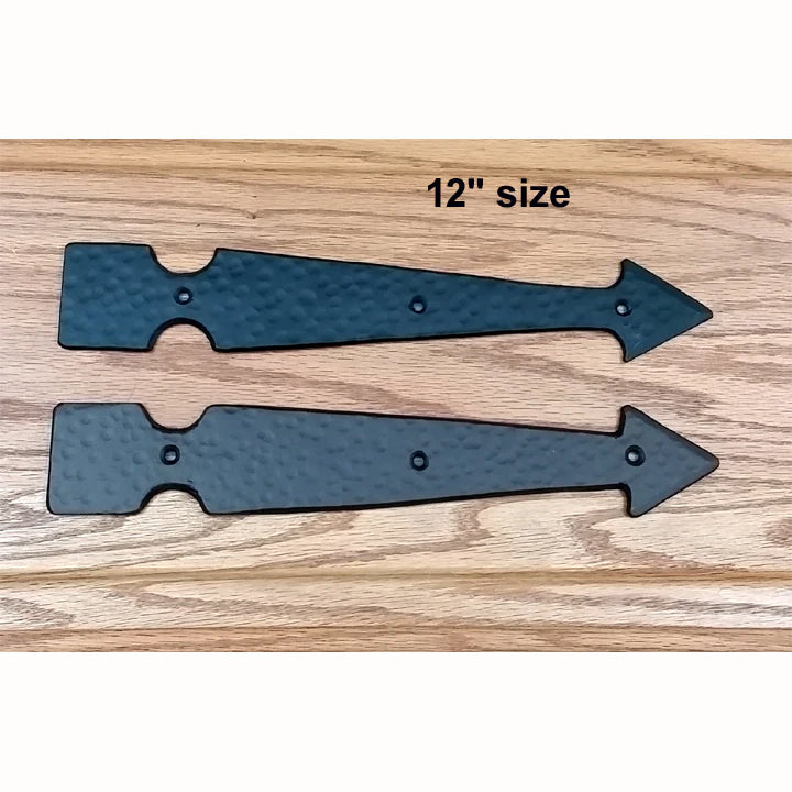 12" Faux Arrow Hinge with Hammered distressed surface