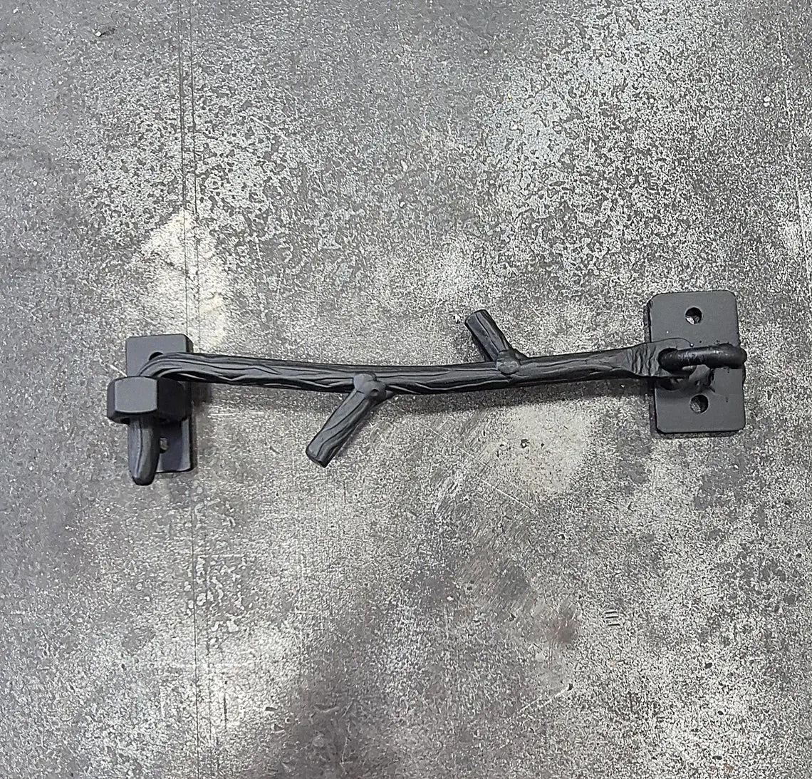 Rustic Iron Twig Branch Cabin Hook, Gate Hook and Eye Latch, Hand made