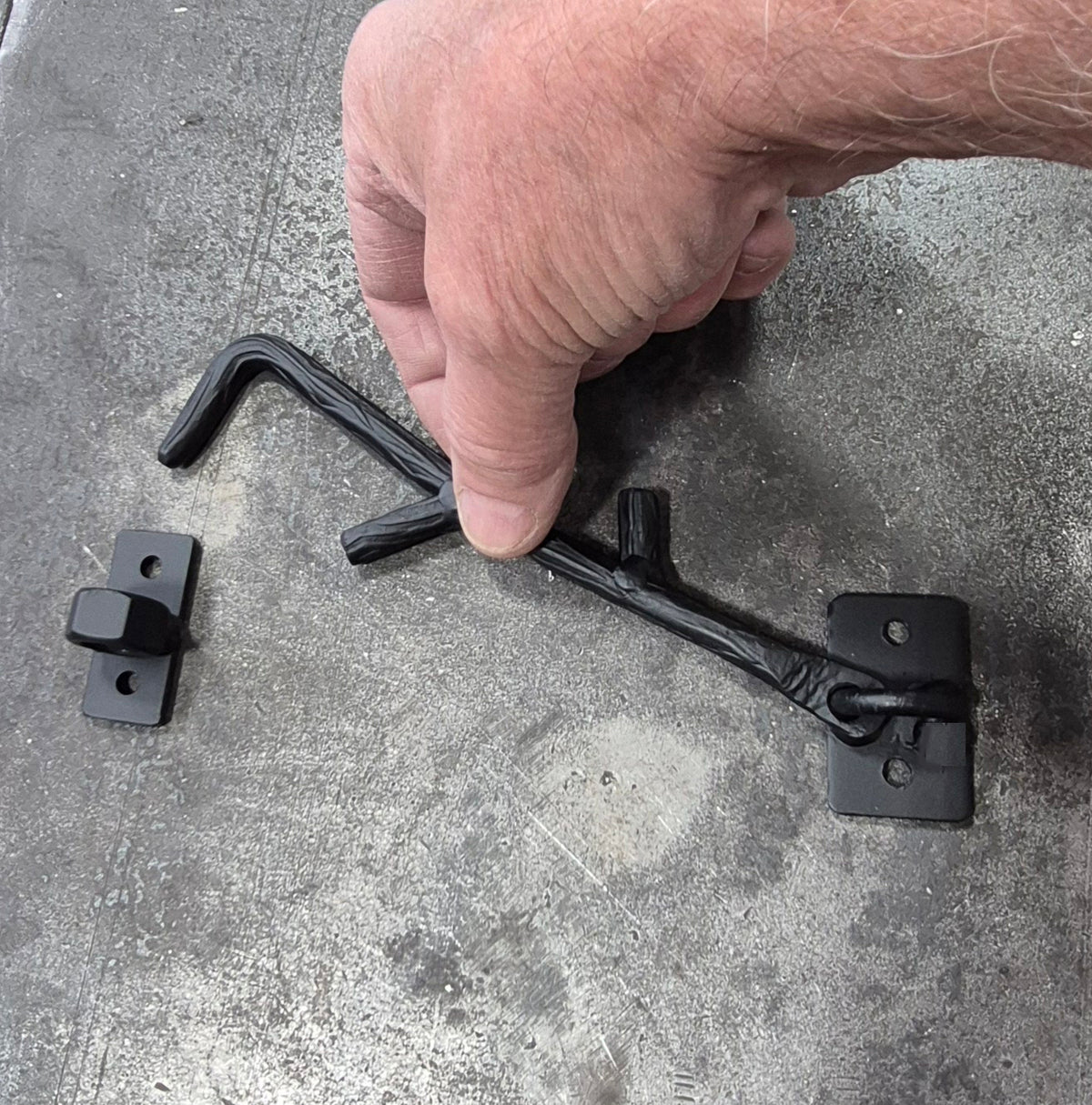 Rustic Iron Twig Branch Cabin Hook, Gate Hook and Eye Latch, Hand made