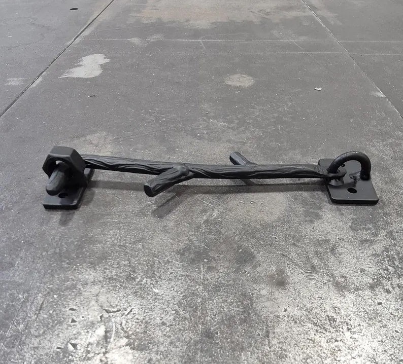 Rustic Iron Twig Branch Cabin Hook, Gate Hook and Eye Latch, Hand made