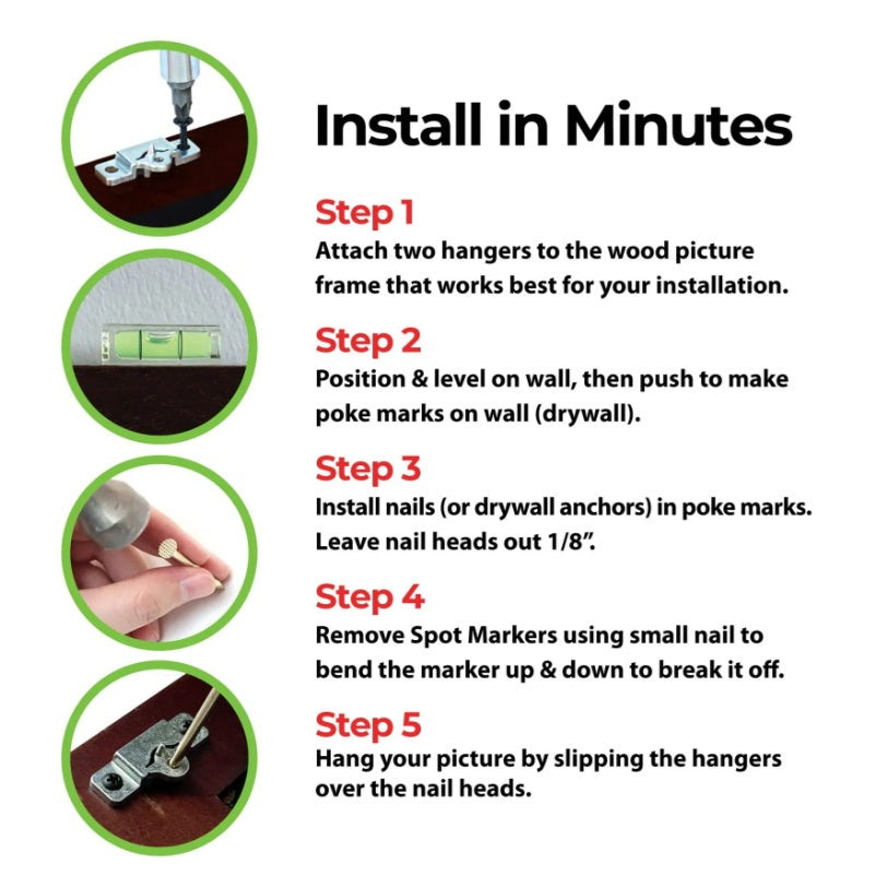 Smart Picture Hangers | Up to 10lbs - Sold in a Kit