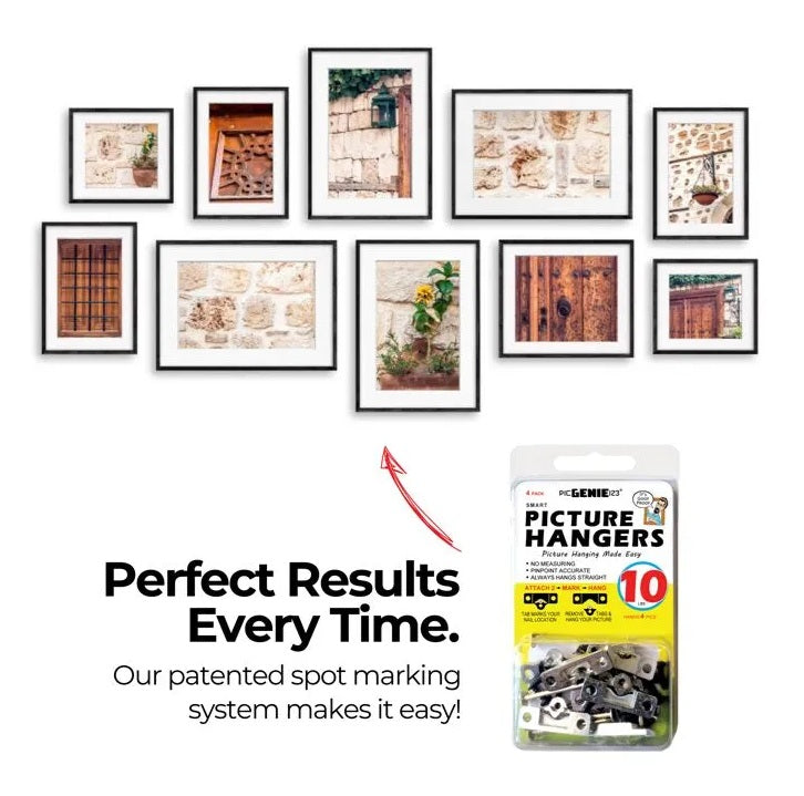Smart Picture Hangers | Up to 10lbs - Sold in a Kit