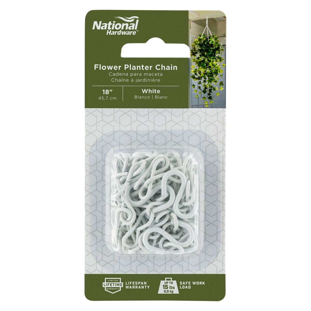 Flower Plant Chain - Black or White Finish - 18"