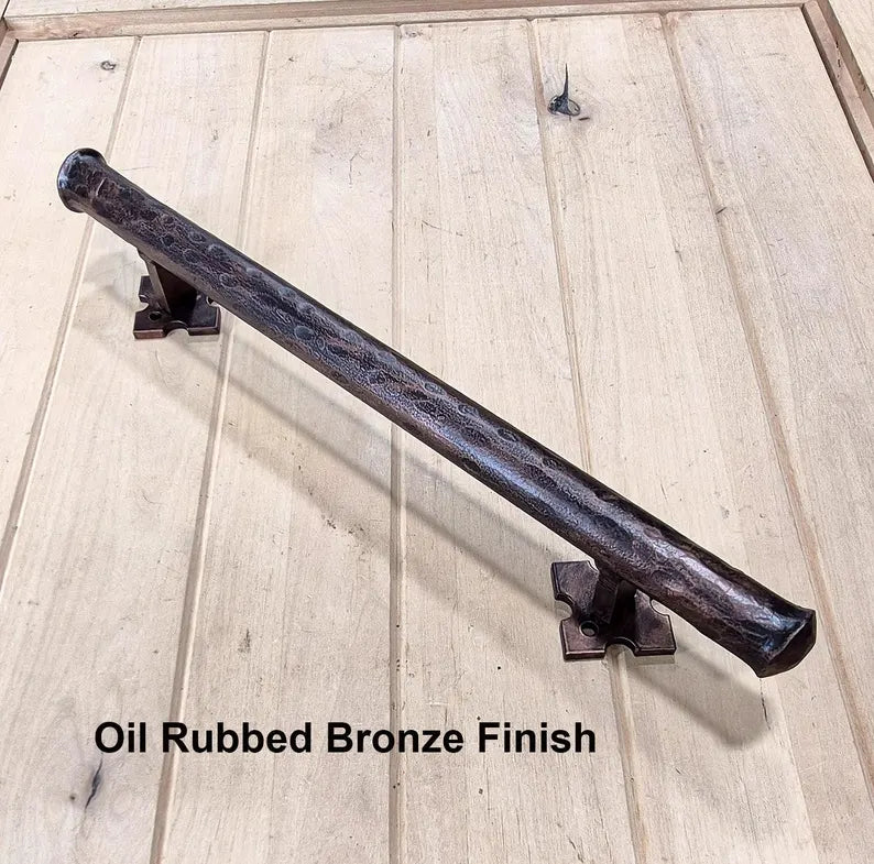 Barn Door Handle - Door Pull - Round Bar Distressed - 1" Dia. (NEW ITEM) - Multiple Finishes Available