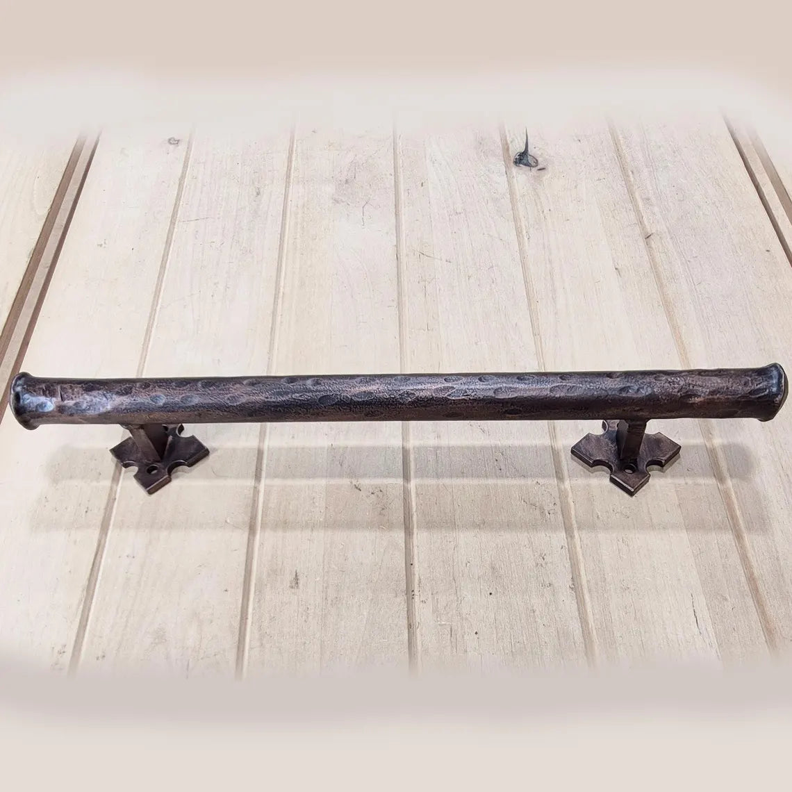 Barn Door Handle - Door Pull - Round Bar Distressed - 1" Dia. (NEW ITEM) - Multiple Finishes Available