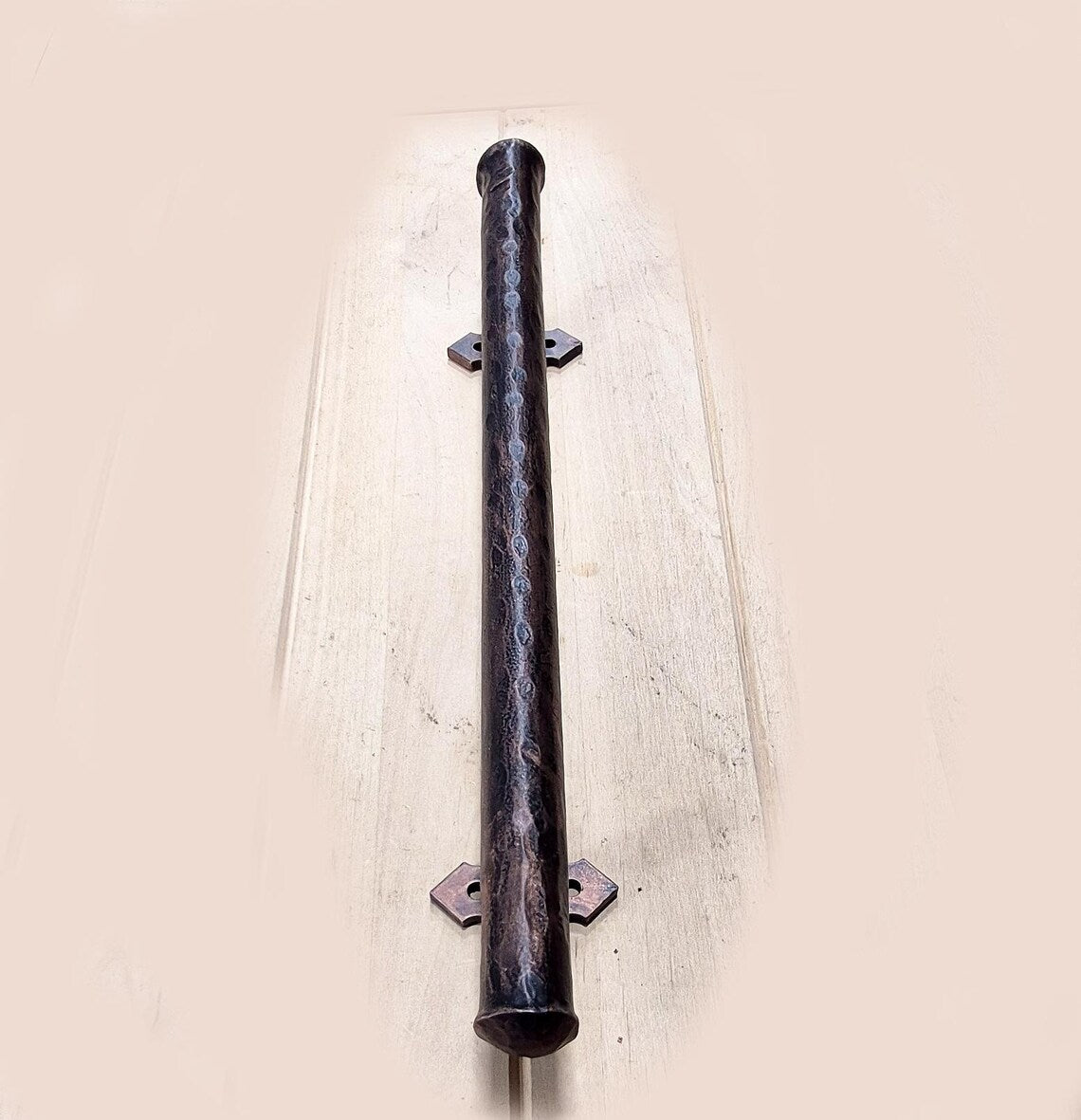 Barn Door Handle - Door Pull - Round Bar Distressed - 1" Dia. (NEW ITEM) - Multiple Finishes Available