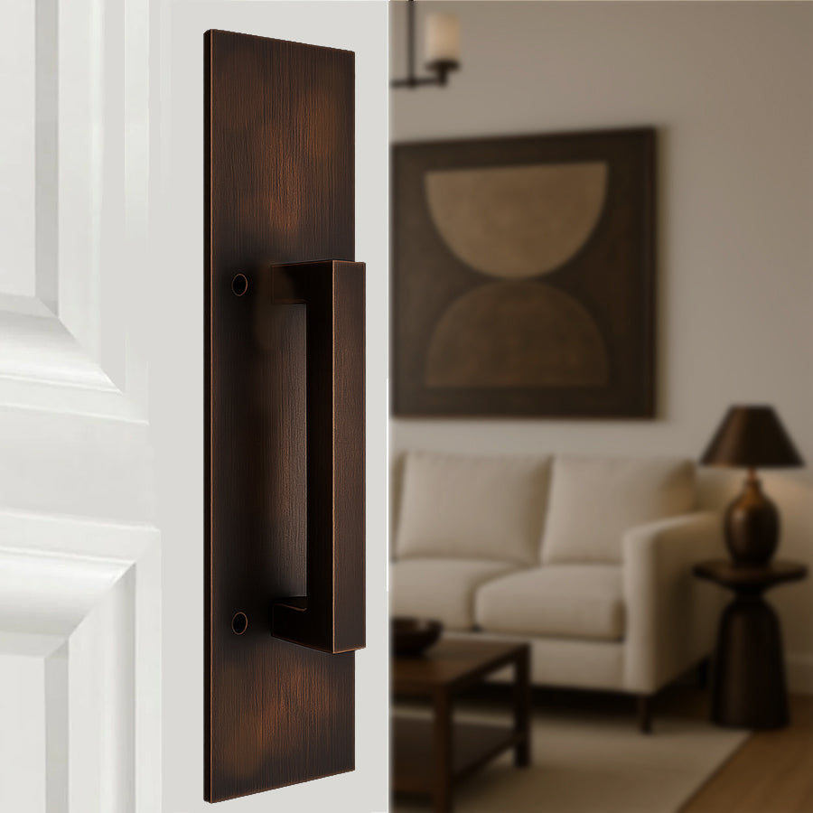Plain Rectangular Style Door Pull - Barn Door Handle - 10 Inches - Multiple Finishes Available