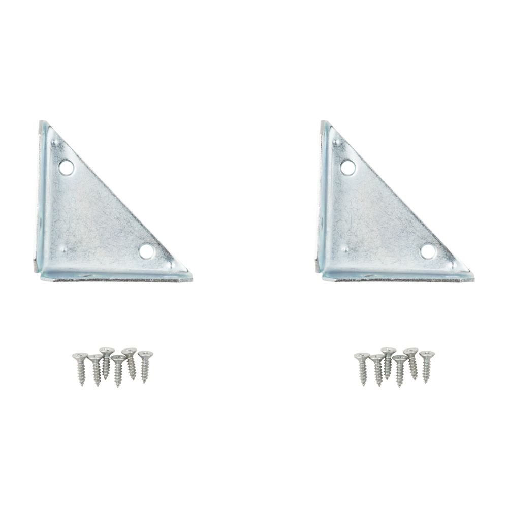 Corner Brace - Multiple Sizes Available - Zinc Plated - 2-Pack