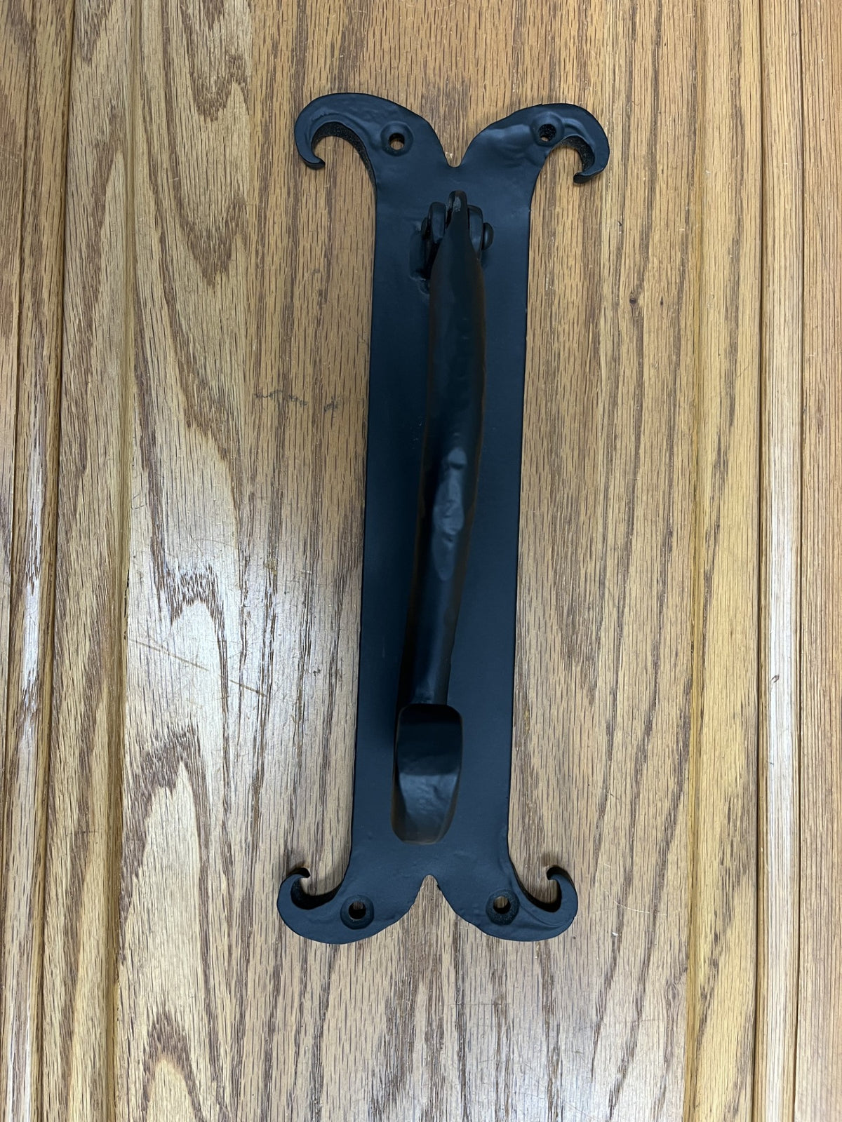 Mustache Escutcheon Drop Door Knocker - Black Powder Coat