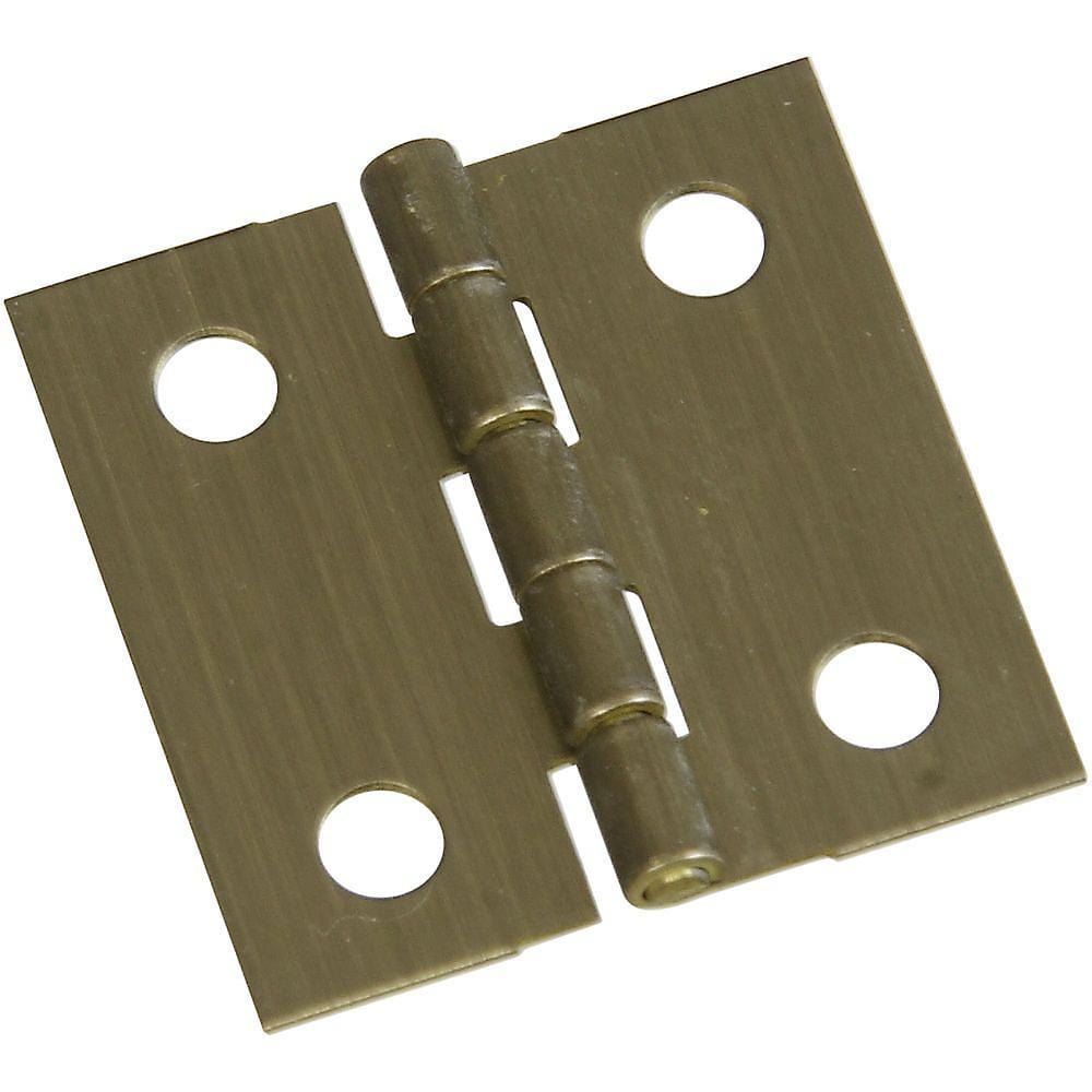 1" X 1" Small Broad Hinges - Antique Brass - 2 Pack