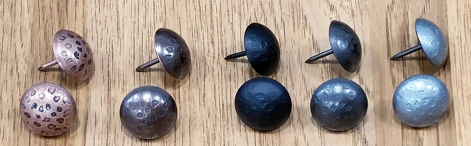1 Inch Round hammered distressed clavos - Wild West Hardware