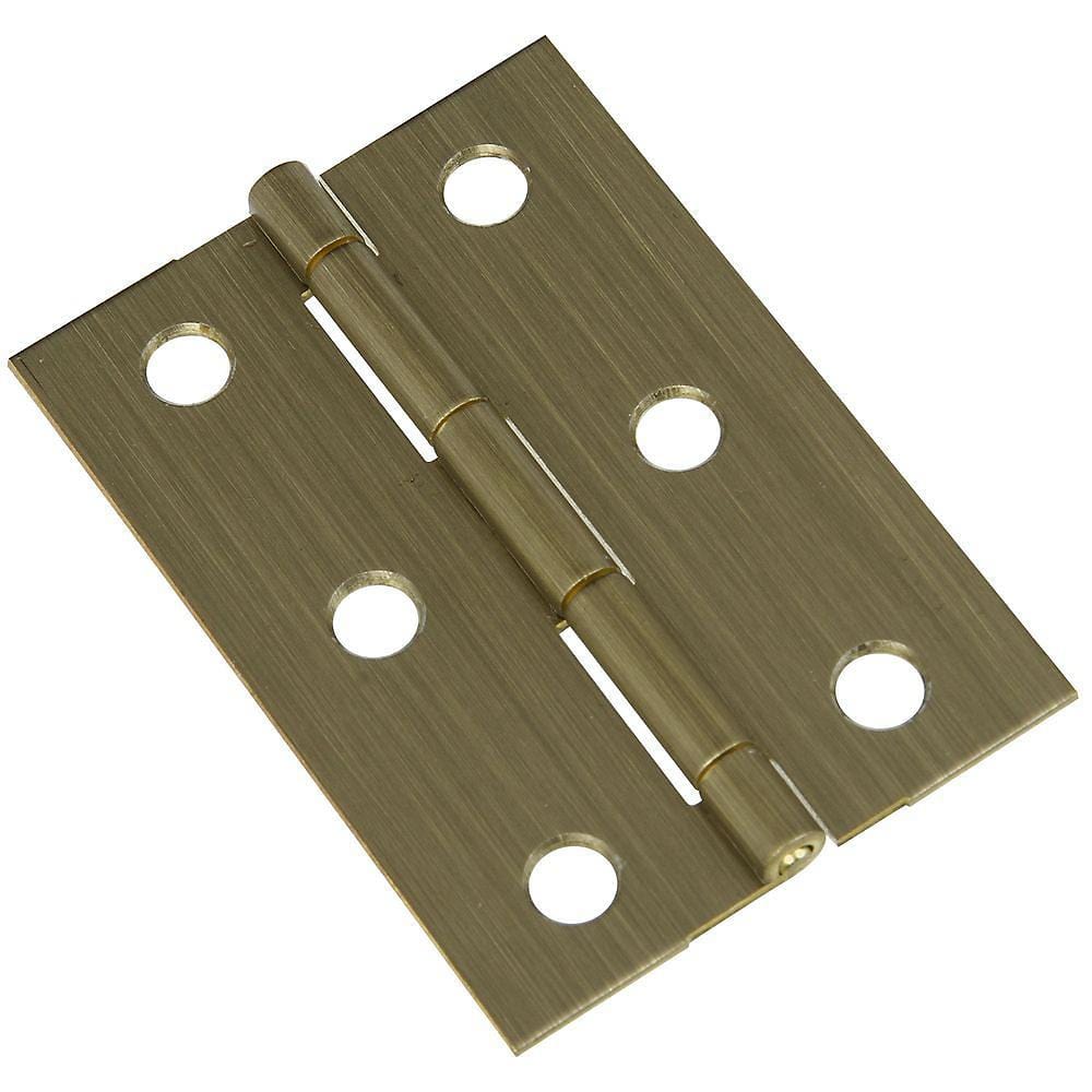 2-1/2" X 1-3/4" Small Broad Hinges - Antique Brass Finish - 2 Pack