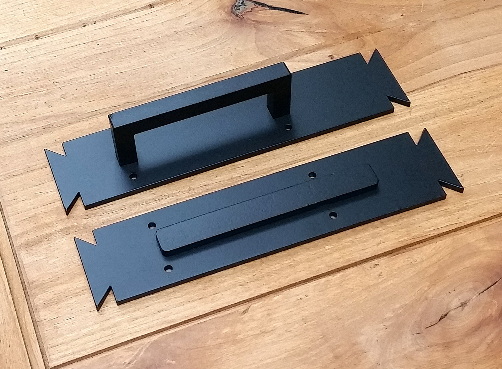 Arts and Crafts Style Door Pull - Barn Door Handle - with matching Finger Pull-Wild West Hardware