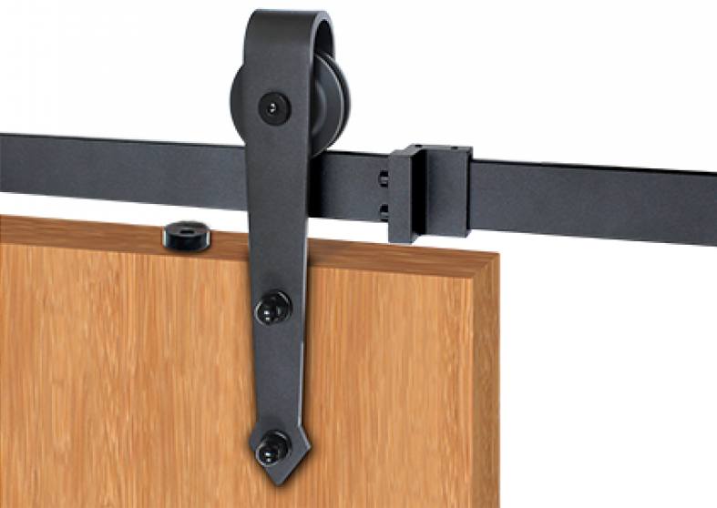 Barn Door Hinges Hardware Kit for Wood Doors - Surface Mount Arrowhead