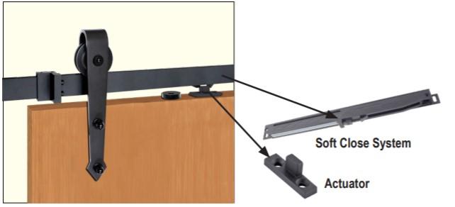 Barn Door Hinges Hardware Kit for Wood Doors - Surface Mount Arrowhead