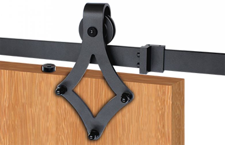 Barn Door Hinges Hardware Kit for Wood Doors - Surface Mount Diamond