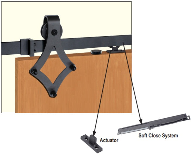 Barn Door Hinges Hardware Kit for Wood Doors - Surface Mount Diamond