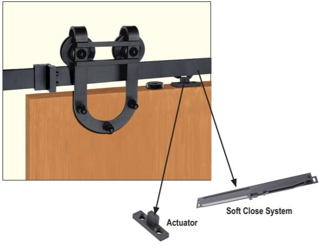 Surface mount horseshoe barn door hinges hardware kit for wood doors