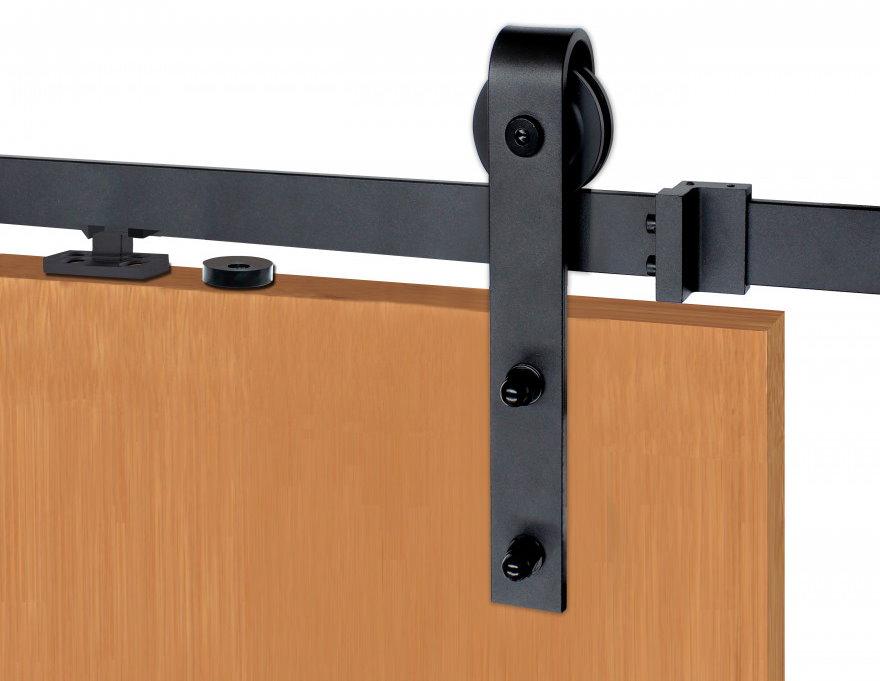 Barn door hinges hardware kit for wood doors - surface mount strap wheel