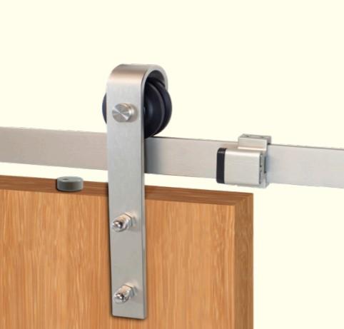 Barn Door Hinges / Hardware Kit for Wood Doors - Surface Mount Strap Wheel - Soft Close Option - Multiple Sizes and Finishes Available