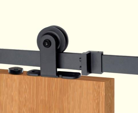 Barn Door Hinges Hardware Kit for Wood Doors - Top Mount Single Wheel