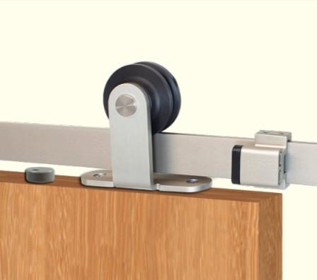 Barn Door Hinges / Hardware Kit for Wood Doors - Top Mount Single Wheel - Soft Close Option - Multiple Sizes and Finishes Available