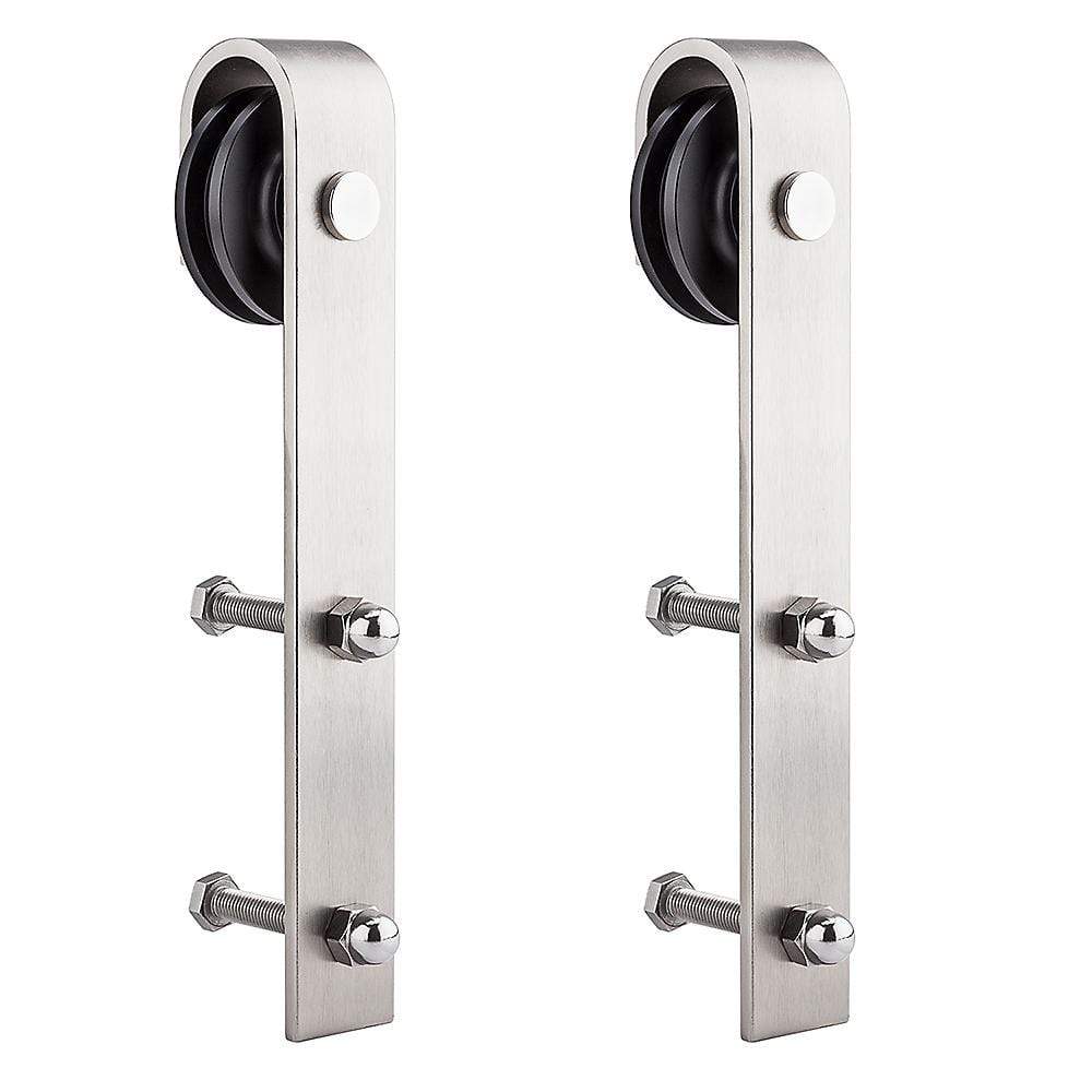 Barn Door Hardware - Sliding Door Hardware Strap Hangers - Nickel