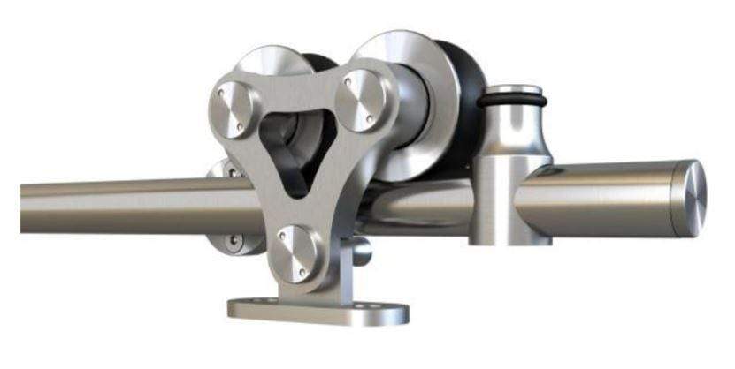 Top mount dual wheel stainless steel barn door hinges hardware kit