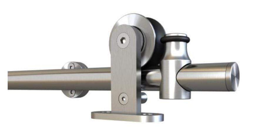 Top mount single wheel stainless steel barn door hinges hardware kit